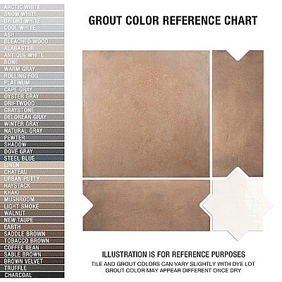 Argile Bordeaux Ferrara with Losanga and Bianco Star 24-5/8 in. x 24-5/8 in. Porcelain Floor and Wall Tile - 4 Tiles Per Case - 4.34 Square Feet
