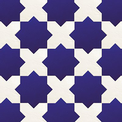 Argile Star Blu w/Bianco Cross 7" x 14" Porcelain Floor and Wall Tile - 2 Tiles Per Case - .72 Square Feet