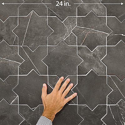 Istanbul Star Night with Night Cross 6" x 12" Porcelain Floor and Wall Tile - 32 Tiles Per Case - 8.64 Square Feet