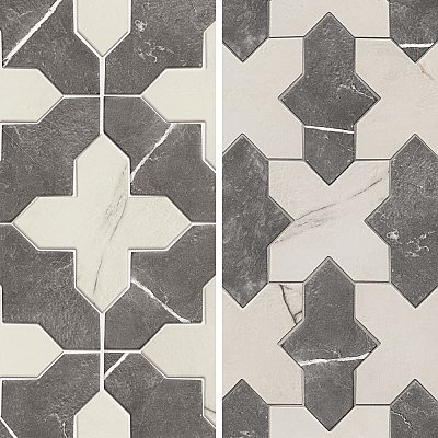Istanbul Squire Shield Night with Day Cross 6" x 8-3/8" Porcelain Floor and Wall Tile - 48 Tiles Per Case - 9.12 Square Feet