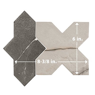 Istanbul Squire Shield Night with Day Cross 6" x 8-3/8" Porcelain Floor and Wall Tile - 48 Tiles Per Case - 9.12 Square Feet