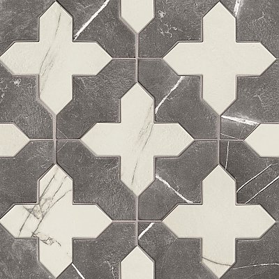 Istanbul Squire Shield Night with Day Cross 6" x 8-3/8" Porcelain Floor and Wall Tile - 48 Tiles Per Case - 9.12 Square Feet