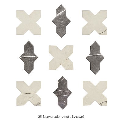Istanbul Templar Shield Night with Day Cross 8-3/8" x 8-3/8" Porcelain Floor and Wall Tile - 36 Tiles Per Case - 6.37 Square Feet