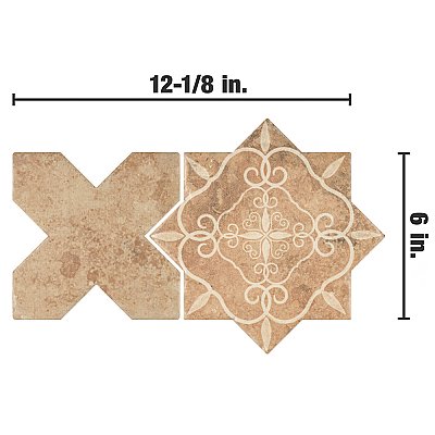Tech Land Star Fire Temple/Cross Fire 6" x 12" Porcelain Floor & Wall Tile - 1 Tiles Per Case - 0.57 Sq. Ft.
