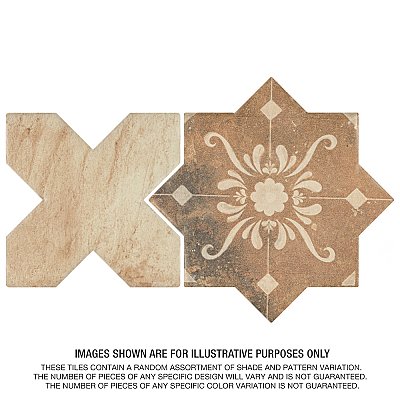 Tech Land Star Fire Temple/Cross Fire 6" x 12" Porcelain Floor & Wall Tile - 1 Tiles Per Case - 0.57 Sq. Ft.
