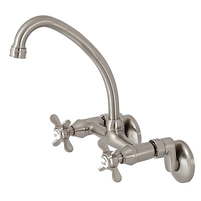 Essex Two Handle Wall Mount Kitchen Faucet -  Brushed Nickel