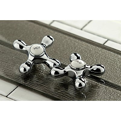 Heritage Two-Handle 2-or-4 Hole Deck Mount Kitchen Faucet with Brass Sprayer - Polished Chrome
