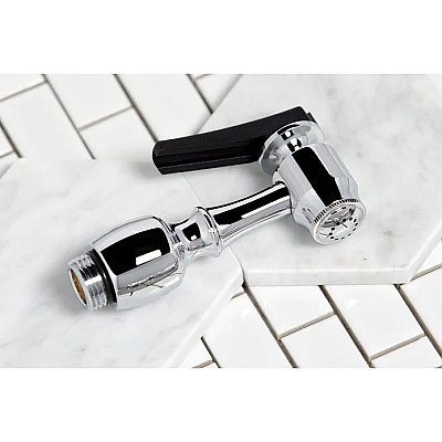 Heritage Two-Handle 2-or-4 Hole Deck Mount Kitchen Faucet with Brass Sprayer - Polished Chrome