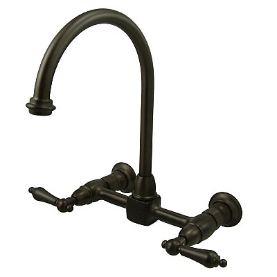 Restoration Wall Mount Bridge Kitchen Faucet -  Oil Rubbed Bronze
