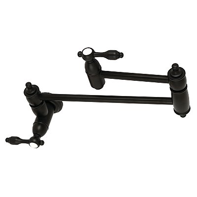 Tudor Wall Mount Pot Filler Kitchen Faucet -  Matte Black
