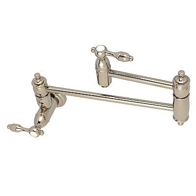 Tudor Wall Mount Pot Filler Kitchen Faucet -  Polished Nickel