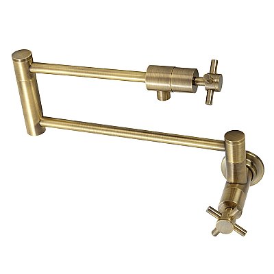 Concord Wall Mount Pot Filler -  Antique Brass