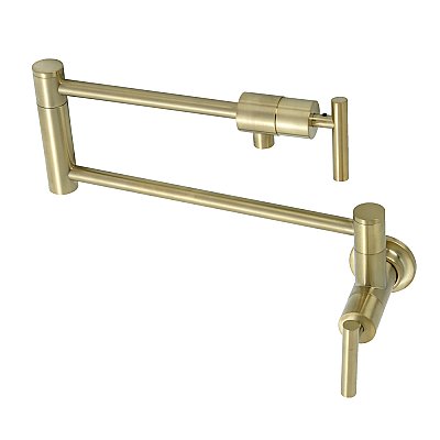Manhattan Wall Mount Pot Filler -  Brushed Brass
