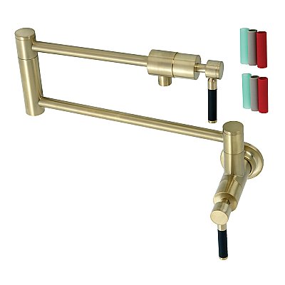 Kaiser Wall Mount Pot Filler -  Brushed Brass