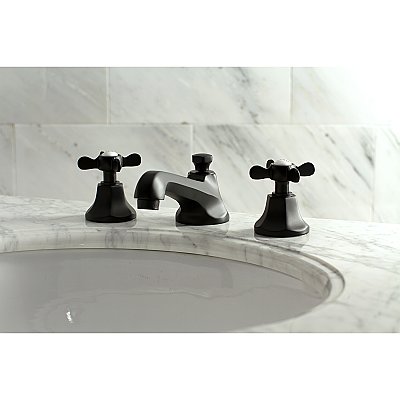 Essex Widespread Lavatory Faucet - Metal Cross Handles - Matte Black