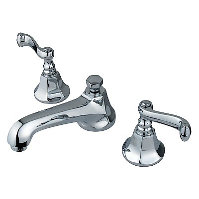 Metropolitan Widespread Lavatory Sink Faucet - Metal Lever Handles - Polished Chrome
