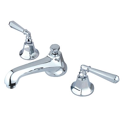 Metropolitan Widespread Lavatory Sink Faucet - Metal Lever Handles - Polished Chrome