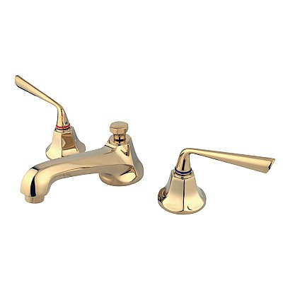 Metropolitan Widespread Sink Faucet - Metal Lever Handles - Polished Brass