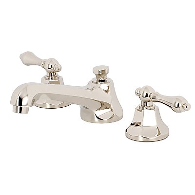 Kingston Brass Widespread Lavatory Faucet - Metal Lever Handles - Polished Nickel