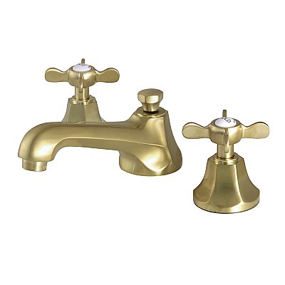 Essex Widespread Lavatory Faucet - Metal Cross Handles - Satin Brass