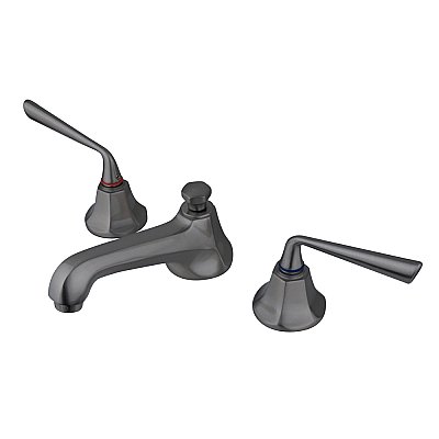 Metropolitan Widespread Sink Faucet - Metal Lever Handles - Brushed Nickel