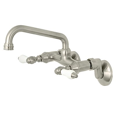 Kingston Two Handle Wall Mount Kitchen Faucet -  Brushed Nickel