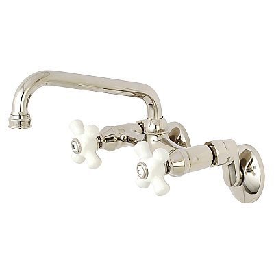 Kingston Two Handle Wall Mount Bathroom Faucet -  Polished Nickel