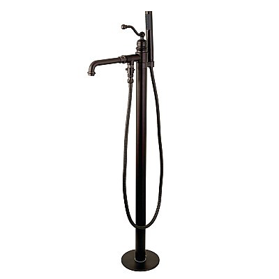 Kingston Brass KS7035ABL English Country Freestanding Tub Faucet with Hand Shower, Oil Rubbed Bronze