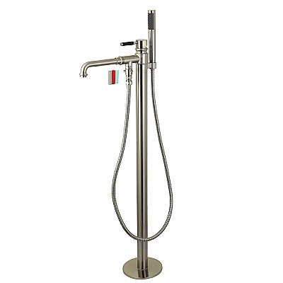Kingston Brass KS7038DKL Kaiser Freestanding Tub Faucet with Hand Shower, Brushed Nickel
