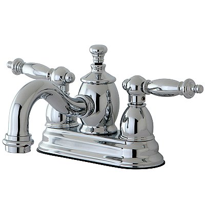 Kingston Brass 4-Inch Centerset Lavatory Faucet Metal Levers - Polished Chrome