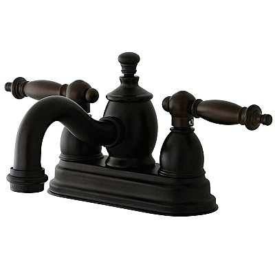 Kingston Brass 4-Inch Centerset Lavatory Faucet Metal Levers - Oil Rubbed Bronze