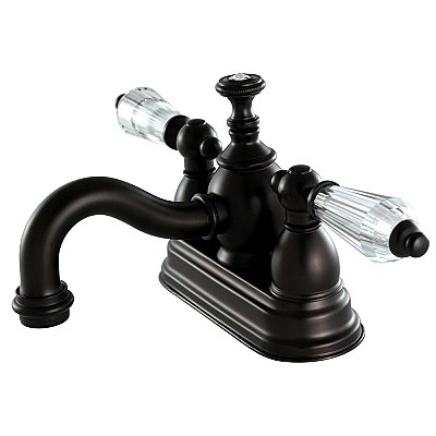 Kingston Brass 4-Inch Centerset Lavatory Faucet Acrylic Levers - Oil Rubbed Bronze