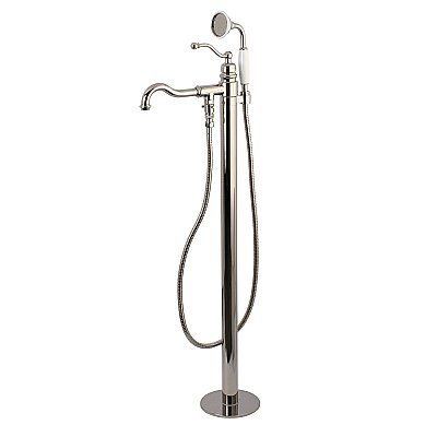 Kingston Brass KS7136ABL English Country Freestanding Tub Faucet with Hand Shower, Polished Nickel