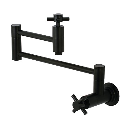 Concord Wall Mount Pot Filler Kitchen Faucet -  Matte Black