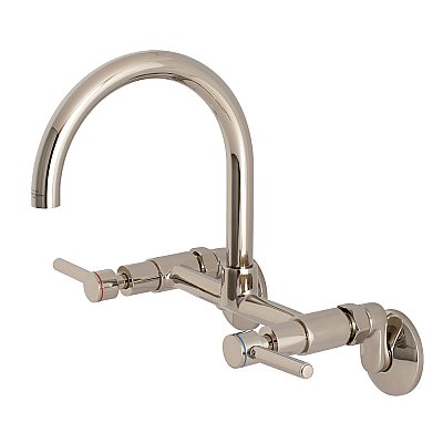 Concord 8-Inch Adjustable Center Wall Mount Kitchen Faucet -  Polished Nickel