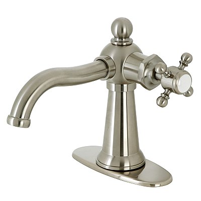 Kingston Brass KSD154BXBN Nautical Single-Handle Bathroom Faucet with Push Pop-Up, Brushed Nickel