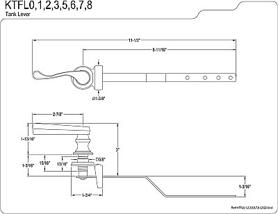 French Toilet Flush Lever - Matte Black
