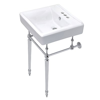 Kingston Brass Edwardian 20-Inch Console Sink with Brass Legs - Polished Chrome