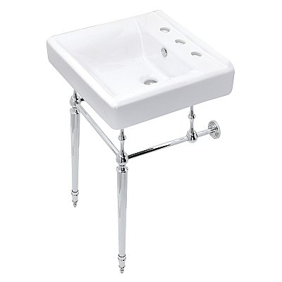 Kingston Brass Edwardian 20-Inch Console Sink with Brass Legs - Polished Chrome
