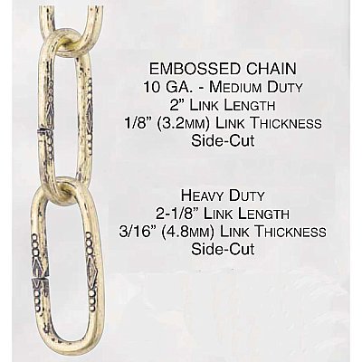 Embossed Lamp Chain, Steel