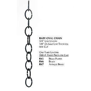 Baby Oval Lamp Chain, Steel - Antique Brass