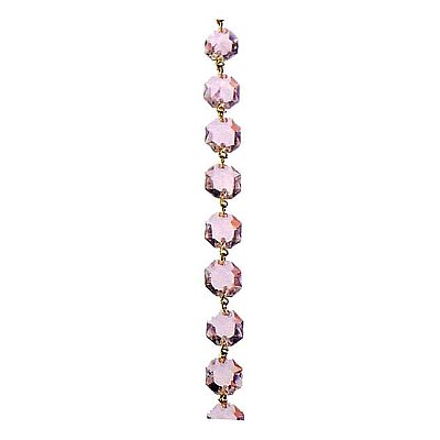 16mm Glass Beaded Chandelier Chain - Pink
