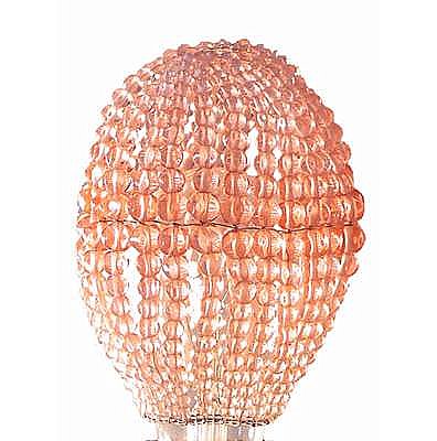 Glass Beaded Light Bulb Cover - Standard - Pink