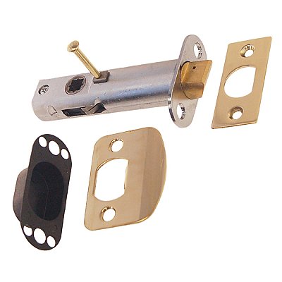 Heavy Duty Privacy Tubular Door Latch - 2-3/4 Backset - Polished Brass Unlacquered