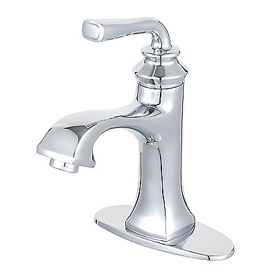 Fauceture LS4421RXL Restoration Single-Handle Bathroom Faucet with Push Pop-Up, Polished Chrome