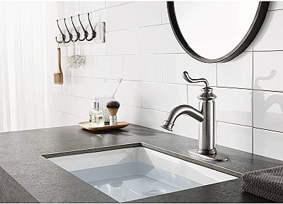 Fauceture Royale Single-Handle Monoblock Bathroom Faucet - Brushed Nickel