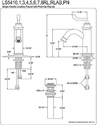 Fauceture Royale Single-Handle Monoblock Bathroom Faucet - Brushed Nickel