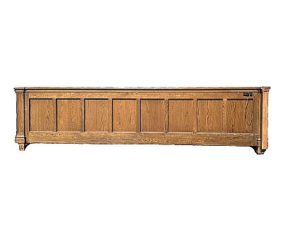 Antique Quarter Sawn Oak 11 Foot - 8 Panel Wall Section - Circa 1928