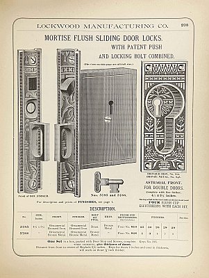 Antique Cast Iron Astragal Face Sliding or Pocket Door Set in "Broken Leaf" Design by Lockwood Mfg. - Circa 1886
