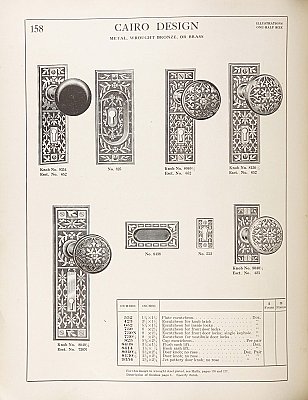 Antique Wrought Bronze Door Knob in "Cairo" Design by Lockwood Mfg. Co. - Circa 1890